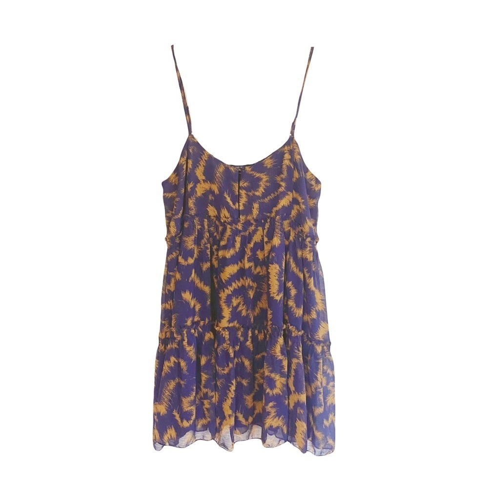 SALE 🛍️ NWT 🆕 Urban Outfitters Rory Chiffon Dress Navy Brown Womens size L